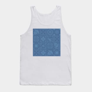 Classy Blue Talavera Tile Pattern by Akbaly Tank Top